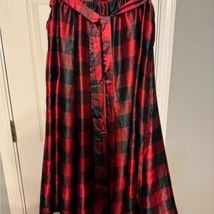 Red and Black Shiny Maxi A-Line Skirt for all Occasions